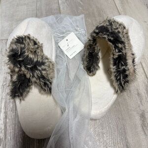 Pottery Barn Ombre Faux Fur Slippers